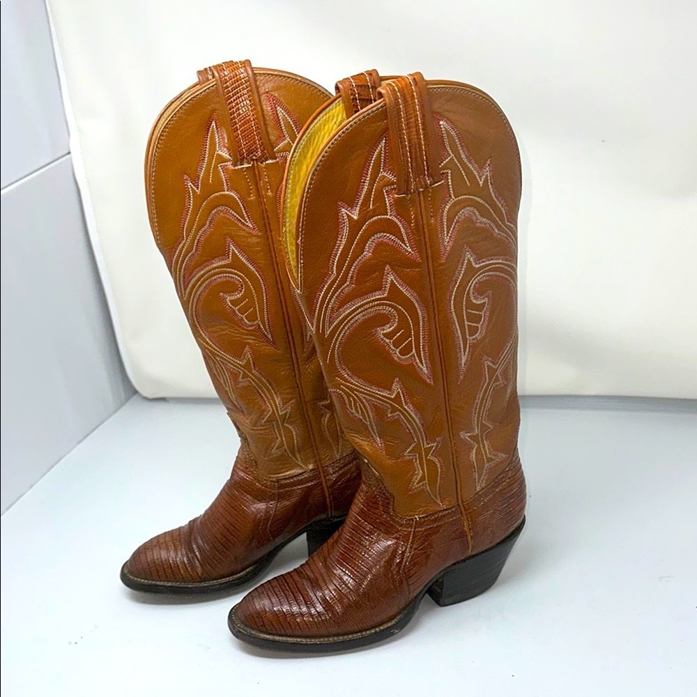 Lizard skin cowboy boots size 4 1/2 B - Picture 1 of 9
